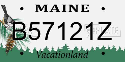 B57121Z Maine License Plate