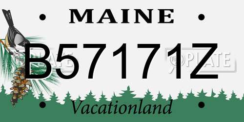 B57171Z Maine License Plate