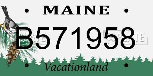 B571958 Maine License Plate