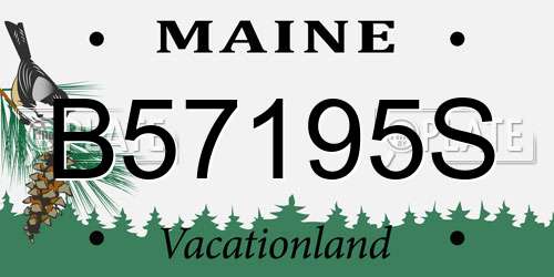 B57195S Maine License Plate