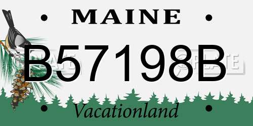 B57198B Maine License Plate