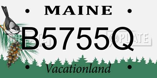 B5755Q Maine License Plate