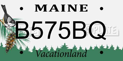 B575BQ Maine License Plate