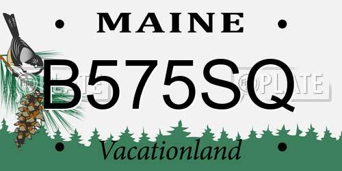 B575SQ Maine License Plate