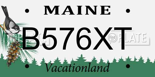 B576XT Maine License Plate