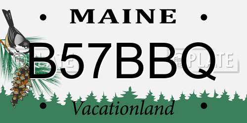 B57BBQ Maine License Plate