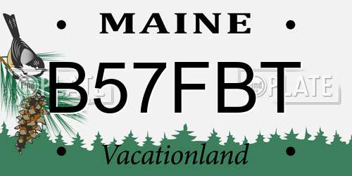 B57FBT Maine License Plate