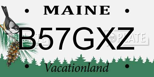 B57GXZ Maine License Plate