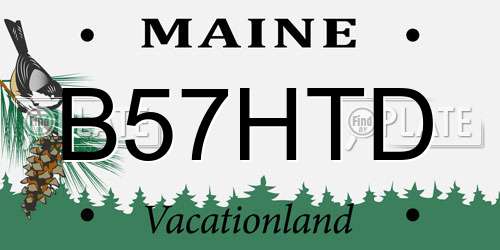 B57HTD Maine License Plate