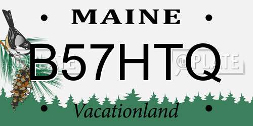 B57HTQ Maine License Plate