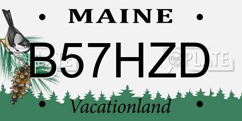 B57HZD Maine License Plate
