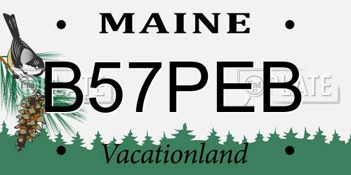 B57PEB Maine License Plate