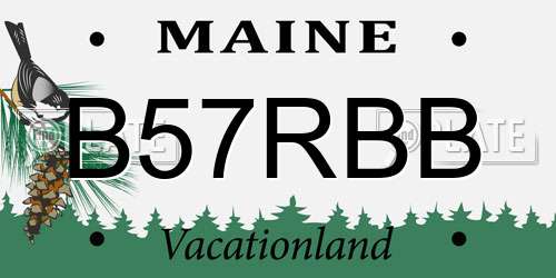 B57RBB Maine License Plate