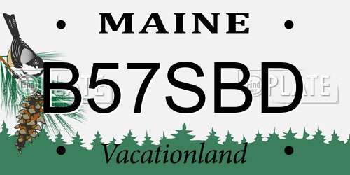 B57SBD Maine License Plate