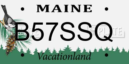 B57SSQ Maine License Plate
