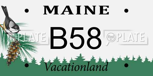 B58 Maine License Plate