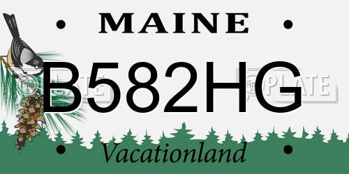 B582HG Maine License Plate