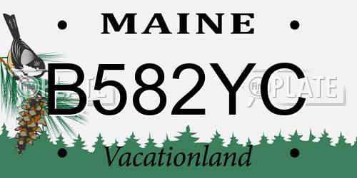 B582YC Maine License Plate