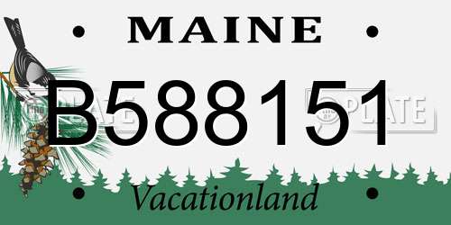 B588151 Maine License Plate
