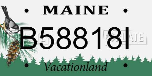 B58818I Maine License Plate