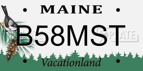 B58MST Maine License Plate