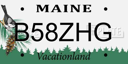 B58ZHG Maine License Plate