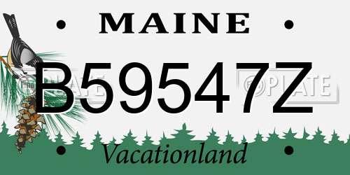 B59547Z Maine License Plate