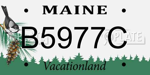 B5977C Maine License Plate