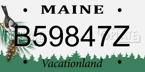 B59847Z Maine License Plate
