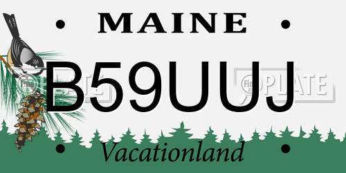 B59UUJ Maine License Plate