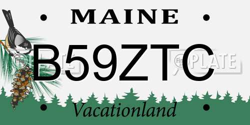 B59ZTC Maine License Plate