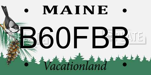 B60FBB Maine License Plate