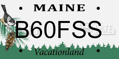 B60FSS Maine License Plate