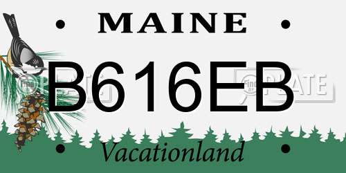 B616EB Maine License Plate