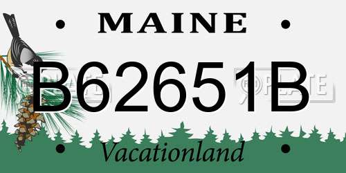 B62651B Maine License Plate