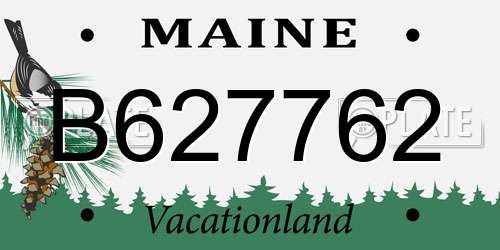 B627762 Maine License Plate