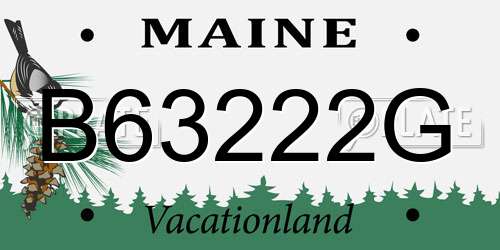 B63222G Maine License Plate