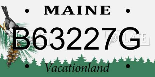 B63227G Maine License Plate