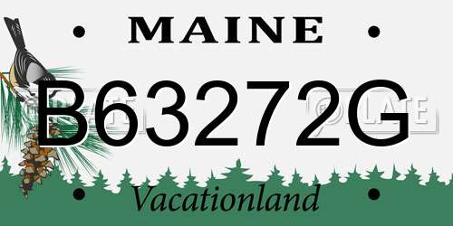 B63272G Maine License Plate