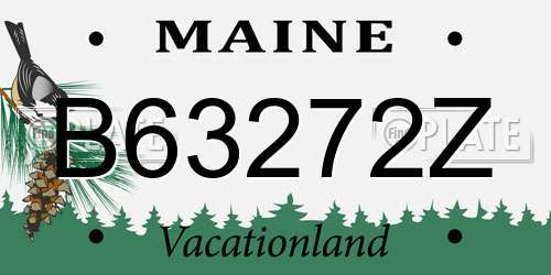 B63272Z Maine License Plate