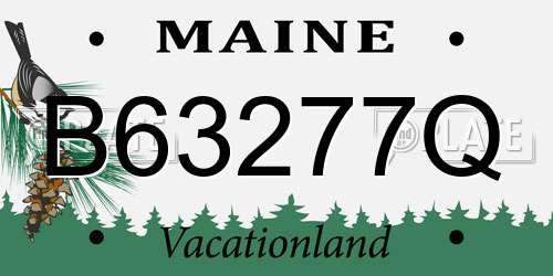 B63277Q Maine License Plate