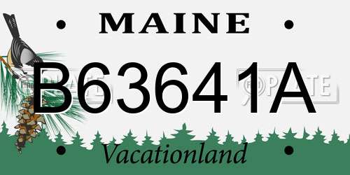 B63641A Maine License Plate