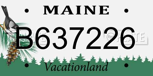 B637226 Maine License Plate