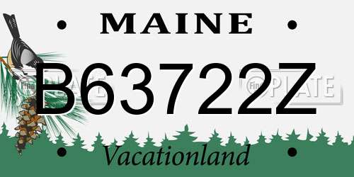 B63722Z Maine License Plate