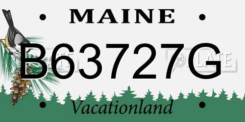 B63727G Maine License Plate