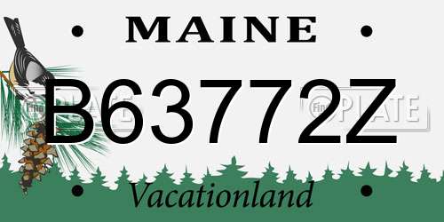 B63772Z Maine License Plate