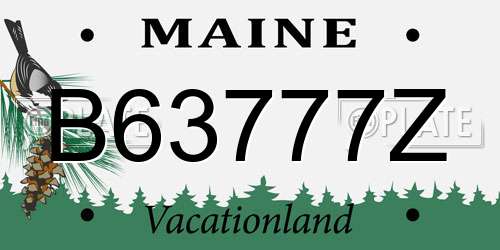 B63777Z Maine License Plate