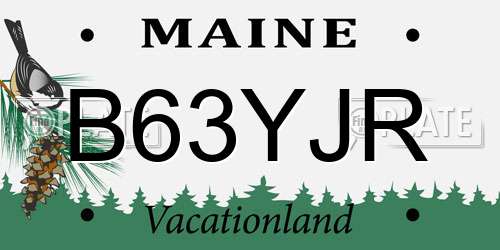 B63YJR Maine License Plate