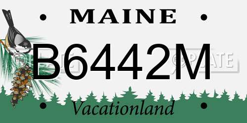 B6442M Maine License Plate