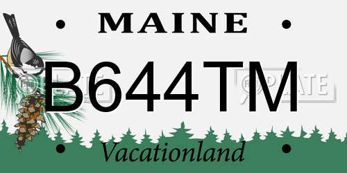 B644TM Maine License Plate